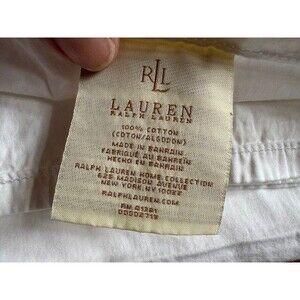 Ralph‎ Lauren Home Collection Queen Flat Sheet 100% Cotton Solid White